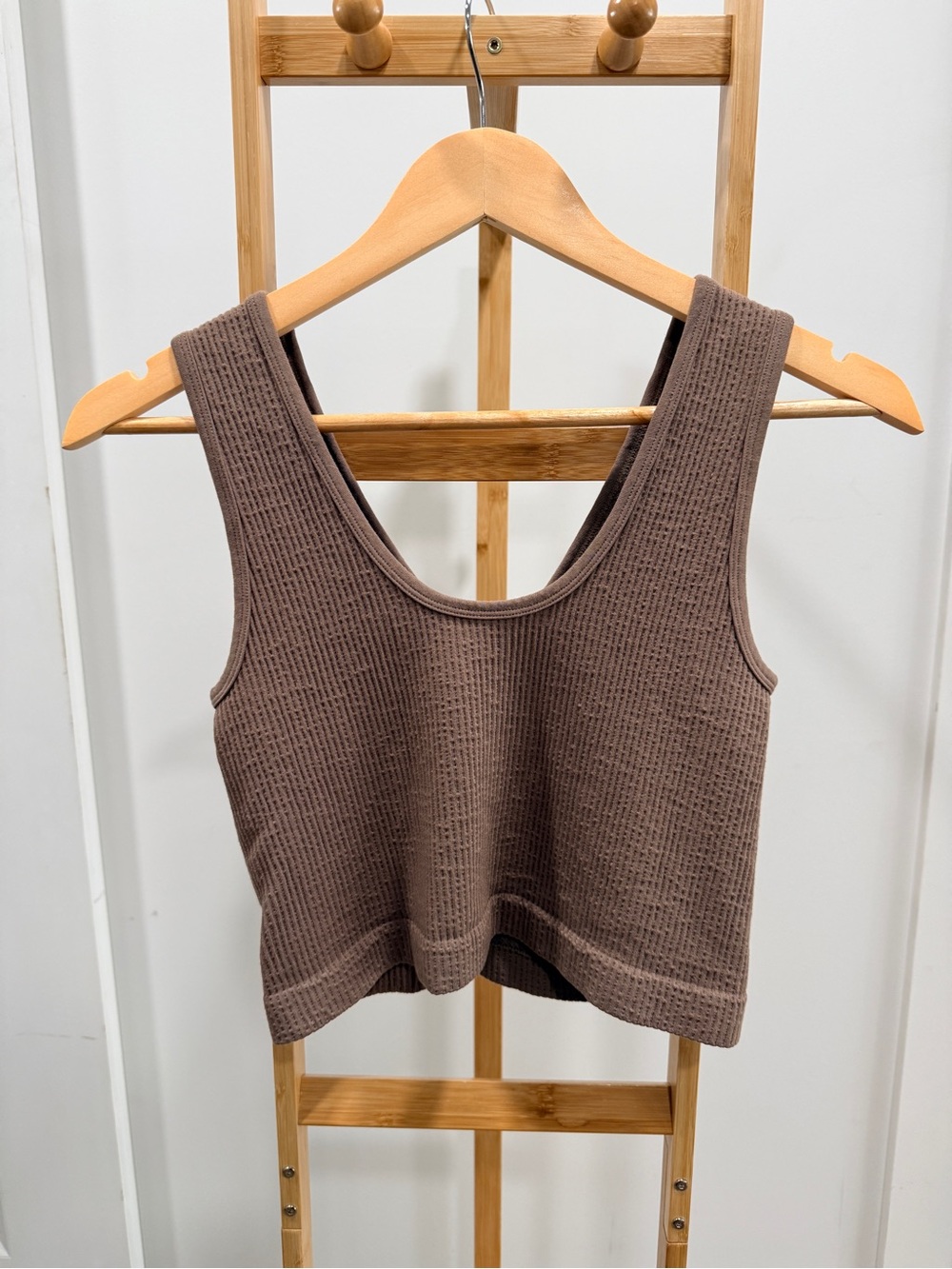 By Together Ribbed Scoop-Neck Cropped Tank Top - Brown